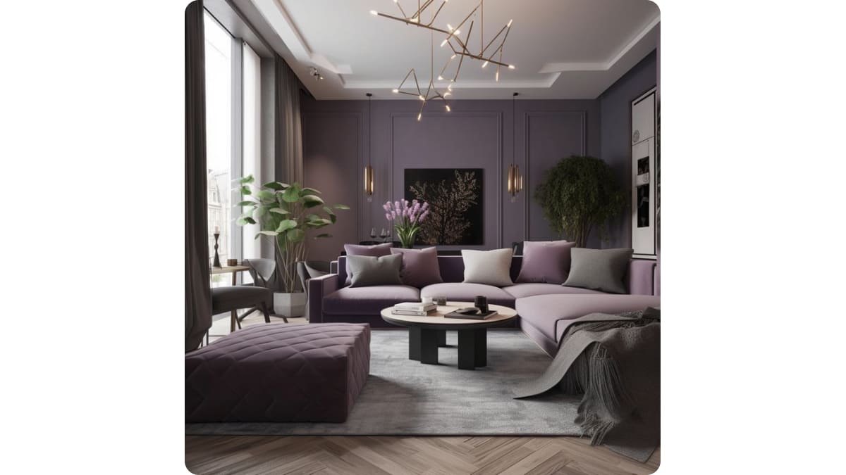 Фиолетовый цвет в интерьере квартиры и дома
