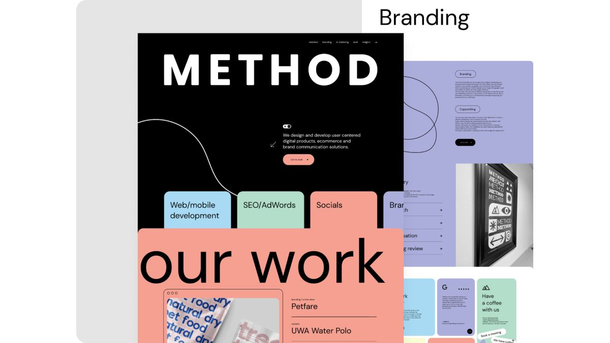 Оформление сайта австралийской дизайн-студии Method