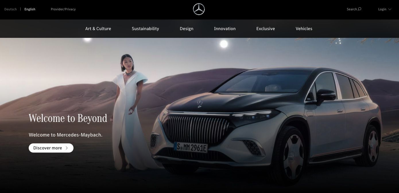 Сайт-витрина Mercedes Benz
