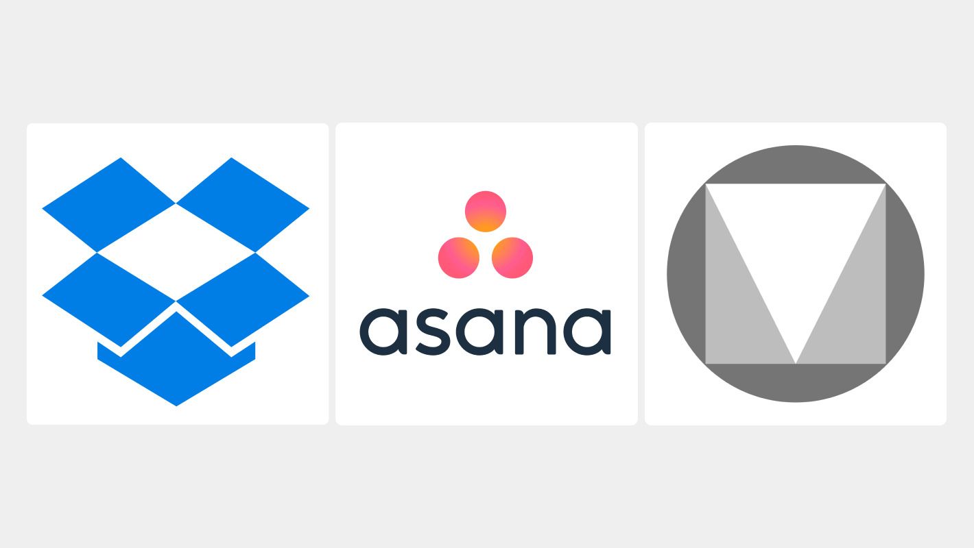 Логотипы Dropbox, Asana, Google Material Design