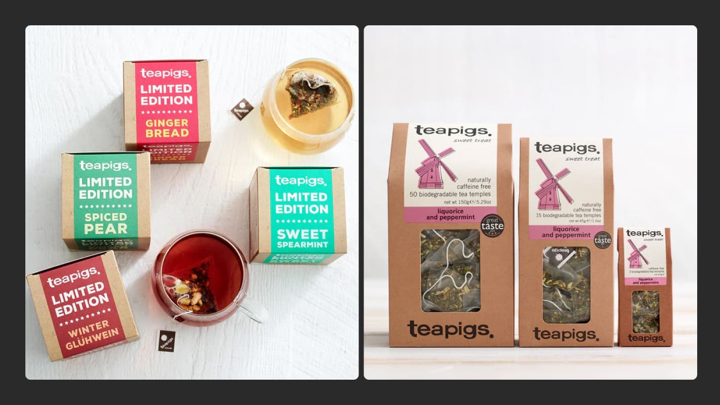 Дизайн упаковок чая Teapigs