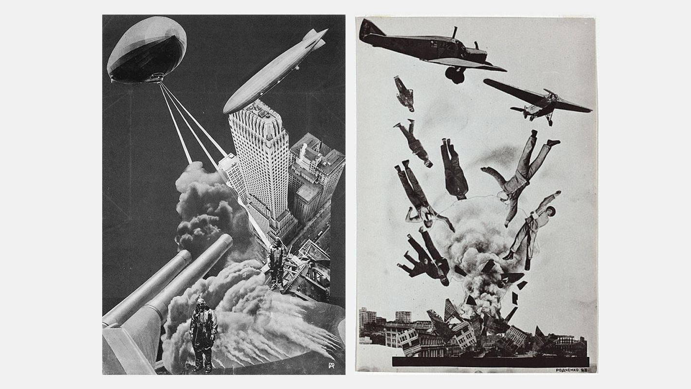 Фотомонтаж «Война будущего» (1930) и «Кризис» (1923). Александр Родченко