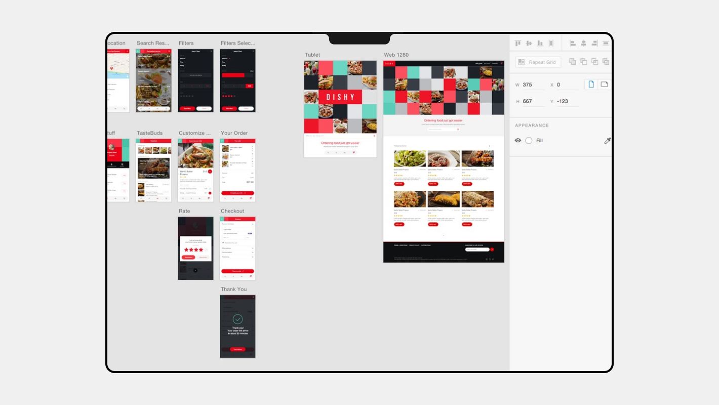 Процесс создания интерфейса в Adobe XD