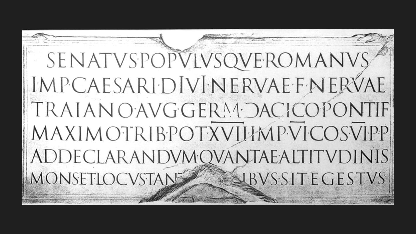Над­пись на ко­лон­не Тра­я­на в Ри­ме