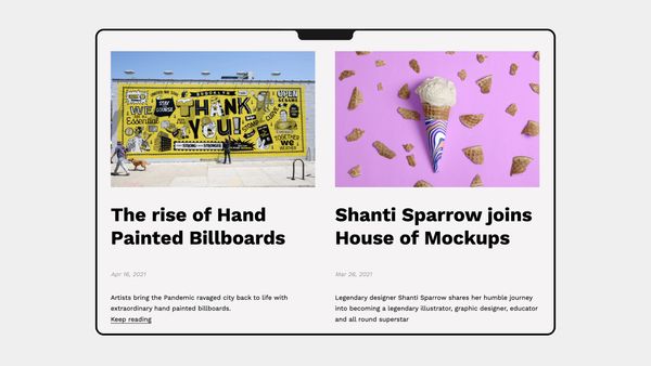 Интерфейс блога House of Mockups